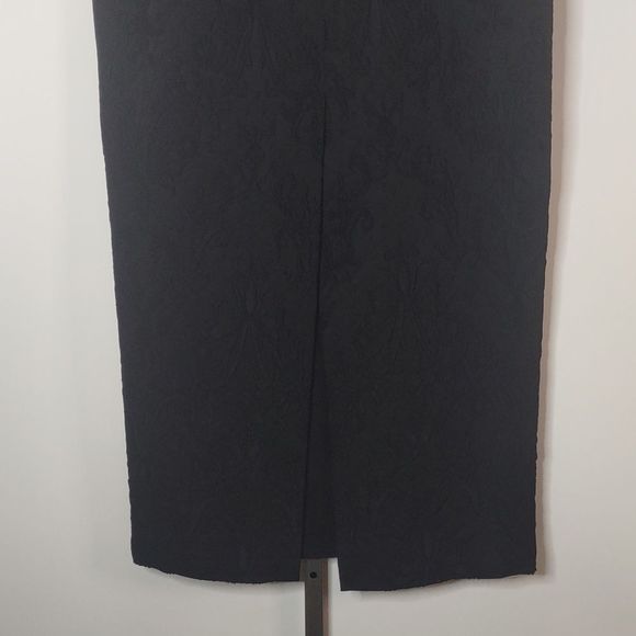 GORG TERI JON Rickie Freeman. S 14 Black Brocade Floor Length Skirt- HOLIDAY - Picture 5 of 8